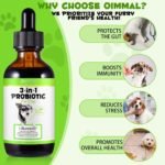 Probiotic For Dogs, 3-In-1 Probiotics Dogs Drops, with Prebiotic & Enzymes, Supports Gut Health, Immunity & Digestive Comfort, 60ml - Image 4
