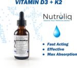 Nutroliq Vitamin D3 + K2 Liquid Drops - 4000IU Vit D3, 100mcg Vit K as MK7, MCT, Extra Virgin Olive Oil - For Immune & Bone Health, Better Energy, Calcium Absorption - Natural Peppermint Flavour, 60ml - Image 3