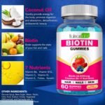 Biotin Hair Growth Supplement 10,000 mcg-Chewable Biotin Gummies for Skin, Hair & Nails-Hair Vitamins for Growth and Hair Loss with Coconut Oil, Vitamin B6, C, & E - Image 5