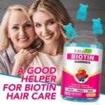 Biotin Hair Growth Supplement 10,000 mcg-Chewable Biotin Gummies for Skin, Hair & Nails-Hair Vitamins for Growth and Hair Loss with Coconut Oil, Vitamin B6, C, & E - Image 7