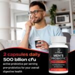 Probiotic for Men, 500 Billion CFU 12 Strains, Men's Probiotic with Cranberry, Turmeric, Goji Berry, Probiotics for Gut & Digestive Health, Gluten and Dairy Free, 60 Capsules (60 Count (Pack of 1)) - Image 6