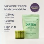 DIRTEA Matcha Powder - 100% Japanese Ceremonial Grade Matcha with Lions Mane & Tremella - 2,500mg per Serving - Vegan & Non GMO - 180g - 30 Servings - Image 3