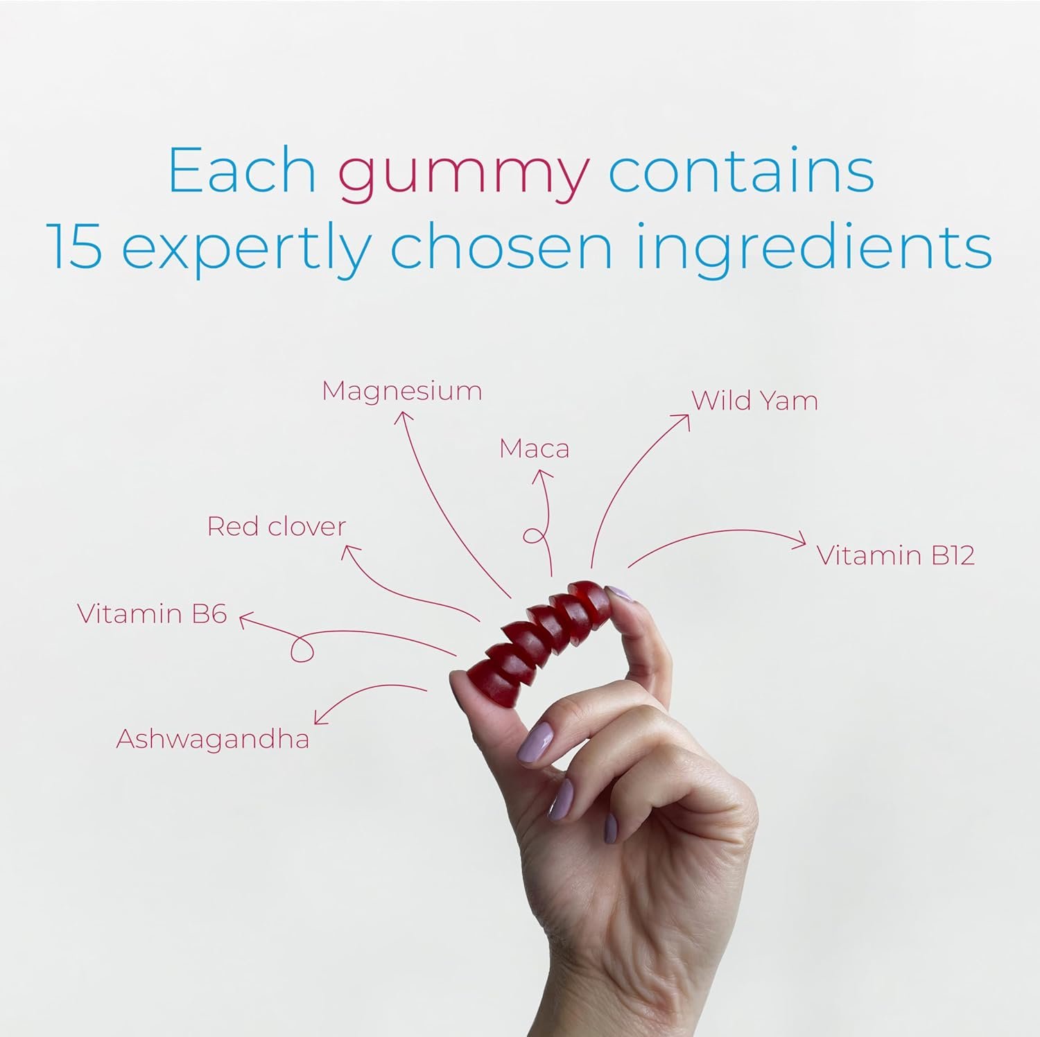 Health & Her Perimenopause Multi Nutrient Gummies for Women - Raspberry Flavoured - Support for Wellbeing During Perimenopause - (The Early Stage of Menopause) - Image 3