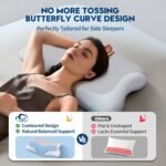 Memory Foam Pillow Cervical Pillow for Neck Pain, 2‑in‑1 Ergonomic Pillows for Sleeping Side Back Stomach Sleepers, CertiPUR-EU Orthopedic Pillows – Comfortable Support for Deep Sleep - Image 4