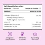 Intimate Flora Probiotics for Women | 150 Capsules | for Women | Probiotics Lactobacillus Rhamnosus + Lactobacillus Reuteri & Cranberry Extract Prebiotics & Vitamin C | VitaBright - Image 3
