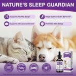 Melatonin for Dogs & Cats - Liquid Sleep Aid - Regulates Sleep, Reduces Anxiety & Stress from Fireworks, Travel, Separation, Dog Anxiety Relief - Natural Calming Supplement - 60mL Bacon Flavoured - Image 3