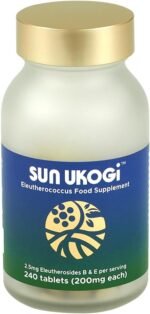 Sun Chlorella Sun Ukogi Eleuthero Root 200 mg - Natural Adaptogen Well Being & Endurance Supplement - Non-GMO - 240 Tablets, 8g - Image 3