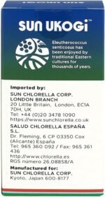 Sun Chlorella Sun Ukogi Eleuthero Root 200 mg - Natural Adaptogen Well Being & Endurance Supplement - Non-GMO - 240 Tablets, 8g - Image 4