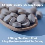 Sun Chlorella Sun Ukogi Eleuthero Root 200 mg - Natural Adaptogen Well Being & Endurance Supplement - Non-GMO - 240 Tablets, 8g - Image 5