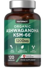 Organic Ashwagandha KSM-66® 1200mg with 5% Withanolides | Pure Ashwagandha Root Powder | High Strength | 180 Vegan Capsules (Not Tablets) | Supplement for Men & Women | by Horbaach - Image 5