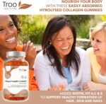 Troo Health Care Collagen Complex - 90 Natural Orange Gummies - One Per Day Hydrolysed Collagen with Biotin, Vitamin C & Selenium - Three Months Supply – Healthy Skin & Hair for Men & Women - Image 4