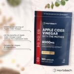 Apple Cider Vinegar Capsules with Mother 8000mg | 3-Month Supply | High Strength ACV | 180 Vegan Capsules (Not Tablets) | by Horbaach - Image 3