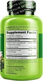 NATURELO Immune Support – Vitamin C, Elderberry, Zinc – Best Natural Vitamin C Boost with Antioxidant, Herbal & Mineral Defense - 60 Vegan Capsules | 2 Month Supply - Image 4