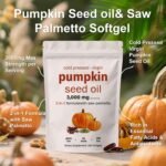 Pumpkin Seed Oil Capsules | Cold Pressed, Pure Virgin Oil, Essential Fatty Acids & Phytosterols 180 Softgels, Good for hair health | Non-GMO - Image 3