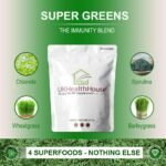 UKHealthHouse Super Greens Superfood Blend with Spirulina Chlorella Wheatgrass & Barley Grass Vegan Contains Mixed Superfoods for Daily Booster Health (250g) - Image 4