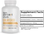 Ashwagandha Capsules - Calm Ease by Ten Percent Club | 90 x 500mg Capsules for Mental Clarity and Focus | Ashwagandha High Strength 500mg Adaptogen & Cortisol Reducing Supplements - Image 3