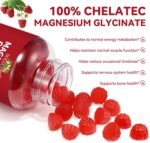 Magnesium Glycinate Gummies 600mg | High Absorption Vegan Supplement for Sleep, Muscle Relaxation & Focus | Sugar-Free, Raspberry Flavour | 120 Chews for Adults & Kids - Image 3