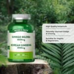 Ginkgo Biloba and Ginseng Tablets | 6000mg & 2000mg | High Strength Korean Ginseng | 60 Tablets | Vegan | Nature's Truth - Image 3