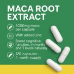 Maca Root Extract 5000mg with Zinc – High Strength Maca Capsules for Energy, Vitality & Performance – 120 Capsules (4 Month Supply) - Image 3