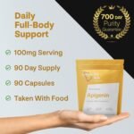 Apigenin 100mg – 90 Capsules | 98% Pure Celery Seed Extract | High Potency NAD+ & Sleep Support | 3rd Party Tested, Vegan & Non-GMO - Image 4