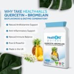 Health4All Quercetin 400mg + Bromelain 100mg per Capsule, Natural Antihistamine, Balances Immune Response, Pure Vegan 60 Capsules (not Tablets) | Made in UK - Image 3