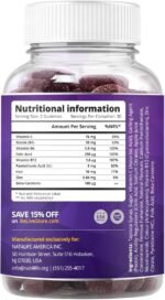 Iron Gummies Supplement with Vitamin C, A, Vitamins B Complex, Folate, Multivitamins for Women, Kids & Adults - Supports Energy, No After Taste, Vegan Supplements - Grape Flavor (60 Ct) - Image 3