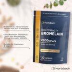 Bromelain Capsules 500mg | 2500GDU/g High Strength Digestive Enzyme Supplement from Pineapple Extract | 120 Vegan Capsules | by Horbaach - Image 3