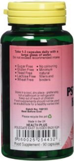 Health Plus Psyllium Seed Husk Fibre 500mg Digestive Health Supplement - 90 Capsules - Image 3
