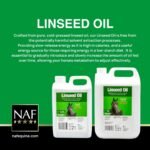 NAF Linseed Oil for Horses 1L – Cold-Pressed Omega 3 Supplement – Supports Skin, Coat Shine, Condition & Energy – Natural Source of Fatty Acids for Daily Feeding - Image 3