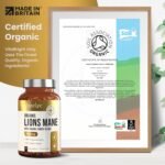 VitaBright Lions Mane Supplement Capsules | Mushroom Complex | 3600 mg per 2 Capsules | 4 Month Supply | Organic Lions Mane Powder & Gingko Biloba | High Strength Lionsmane Supplement | Made in UK - Image 5