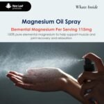 Magnesium Oil Spray - 100% Pure Elemental Magnesium Sleep Spray XL Size 250ml Joints and Aching Muscles - Vegan with 115mg Magnesium Chloride Per Serving - Made in The UK by New Leaf - Image 3