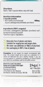 Organic Fermented Ashwagandha (60 Capsules) | Support Sleep and Stress Reduction | 600mg Fermented Ashwagandha per Serving - Image 3