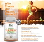 Organic Turmeric Curcumin and Black Pepper 600mg - 365 Vegan Capsules - 1 Year Supply - Soil Association Certified - High Strength Tumeric Supplement - Made in The UK - Nu U Nutrition - Image 4