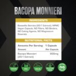 Organic Bacopa Monnieri 600mg 10:1 Extract Capsules - for Cognitive Support, Memory Enhancement, and Stress Relief - Gluten-Free & Vegan-Friendly by XCelerate Nutrition (180 Capsules) - Image 6