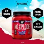 BSN Nutrition N.O.-Xplode Pre Workout Powder Food Supplement, Energy and Focus Booster with Caffeine, Amino Acids, Vitamin C and Zinc, Purple Power Flavour, 50 Servings, 650 g - Image 3