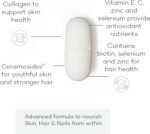 Skin, Hair & Nails Supplement with Collagen Support – Vitamin C, E, Zinc & Selenium for Skin Elasticity & Radiance – Antioxidant Beauty Formula for Women & Men – 28 Tablets - Image 4
