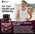 Beetroot Capsules 5100mg - High Strength Beetroot Supplement 180 Vegan Capsules - Nitric Oxide - Enriched with Black Pepper Made in The UK by New Leaf - Image 4