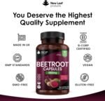 Beetroot Capsules 5100mg - High Strength Beetroot Supplement 180 Vegan Capsules - Nitric Oxide - Enriched with Black Pepper Made in The UK by New Leaf - Image 5