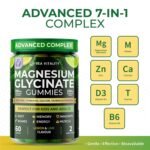 Magnesium Glycinate Gummies for Kids & Adults - High Strength Magnesium Glycinate 400mg with Malate, Zinc, D3, B6 & Taurine – Lemon & Lime Flavours – Sleep, Focus & Relaxation – 60 Chews - Image 3