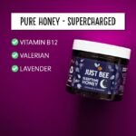 Just Bee Sleeptime Honey (260g) | Pure natural honey with Lavender flavour, Valerian Root and Vitamin B | Raw and Unpasteurised | Vitamin Rich | For Nightly Bedtime Routine - Image 3