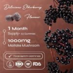 Known Tasty Maitake Gummies - 1000mg Maitake Mushroom with Vitamin D3 - Immune Support - Natural Elderberry Flavour - 60 Vegan Gummies, 1 Month Supply - Image 4