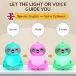 Speaking Breathing Coach with Light & Voice Guidance – Supports Sleep, Focus, Relaxation & Stress Relief – Mindfulness Aid with 4 Modes – English Audio Prompts – Rechargeable & Easy to Use - Image 3