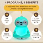 Speaking Breathing Coach with Light & Voice Guidance – Supports Sleep, Focus, Relaxation & Stress Relief – Mindfulness Aid with 4 Modes – English Audio Prompts – Rechargeable & Easy to Use - Image 4