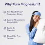 Purolabs Magnesium Citrate Capsules - High Strength Magnesium Supplement for Men & Women - Non-Buffered for Superior Absorption - Supports Sleep, Energy & Muscle Function - 90 Vegan Capsules - Image 5