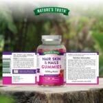 Hair, Skin, Nails Gummies | 5000µg Biotin, Vitamin C, E, Zinc, Iodine & More | Beauty Vitamins | for Women & Men | 60 Raspberry Gummies | Vegan | Nature's Truth - Image 5