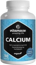 Calcium Tablets High Strength -180 Tablets for 3 Months - 2028mg Calcium Carbonate per Daily Dose -Organic and Vegan Food Supplement Without Additives - Image 5