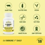 Del-Immune V® Daily by Stellar Biotics, All-Natural Immune Support & Gut Health, Immediate Care, Metabiotic: NextGen Probiotic Therapy (120 Caps) - Image 3
