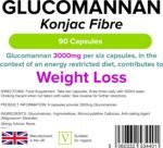 Lindens Glucomannan (Konjac Fibre) Capsules - 3,000mg Per Serving - 90 Pack - Weight Loss Aid - Contributes Towards The Reduction of Appetite - Weight Loss Supplement - Letterbox Friendly - Image 3