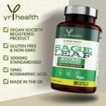 Sage Tablets 3000mg High Strength - 90 Vegan Tablets not Capsules - Standardised 10mg Rosmarinic Acid - Made in The UK by YrHealth - Image 3