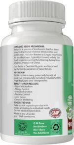 Organic Reishi Mushroom | Immune Boosting and Calming | 450mg Capsules x 90 | 100% Pure Soil Association Certified | Gluten Free | GM Free | Vegan - Image 3